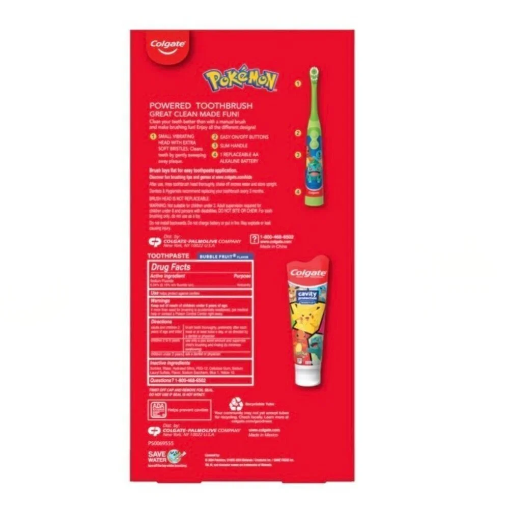Colgate Kids Pokémon Target Exclusive Gift Set Battery Toothbrush Toothpaste